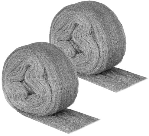 2 Pack 0000 Steel Wool Mice Blocker Wire Wool Mice Wire Wool Rats for Closing Small Holes Fine Wire Wool Rats Roll Keep Mice Away from Holes, Siding, Pipeline, Vents in Garden, House