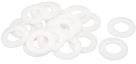 QUARKZMAN 20Pcs M24 Rondelles Plates en Nylon 24mm ID 45mm OD 3mm Épaisseur Rondelle Lisse Joints d'Étanchéité en Plastique Attache d'Étanchéité Entretoise Bague, Blanc