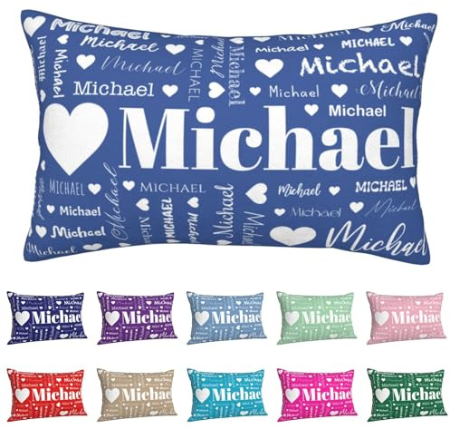 Personalized Name Pillow Cover for Bed Sofa Pillow Case with Text for Mom Kids Lover Custom Name Cushion Covers Personalized Gifts for Christmas Birthday Housewarming 20x30(75x50cm)