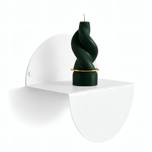 Audace, Riflesso - Mensola di Design 20x10 cm da Muro in Metallo Bianco Opaco, Scaffale Portaoggetti da Parete per Ingresso, Bagno, Soggiorno, Made in Italy
