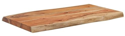 Eleganz Tablero de madera maciza de acacia, 70 x 40 x 2,5 cm, rectangular con borde de árbol, superficie natural para cocina, salón o jardín, duradero y ecológico