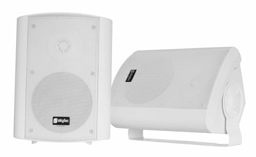 Power Dynamics ODS50W - Lautsprecher Boxen - 2er Set - 100 Watt - 2-Wege Wandlautsprecher für die Festmontage an Wand und Decke - Boxen Set für Zuhause, Gastro, Bars, inkl Montagebügel - Weiß