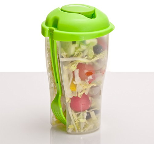 Salat-to-go-Becher mit Dressingbehälter Salatcup 2 go für unterwegs