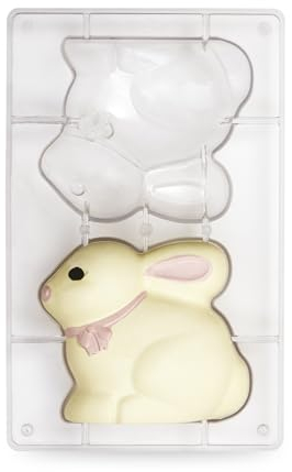 Decora 0050107 Stampo Professionale per Coniglietto di Cioccolato, In Policarbonato 94 X 80 mm, Ideale per Realizzare Cioccolatini Lucidi e Croccanti, Design Professionale, Made in Italy