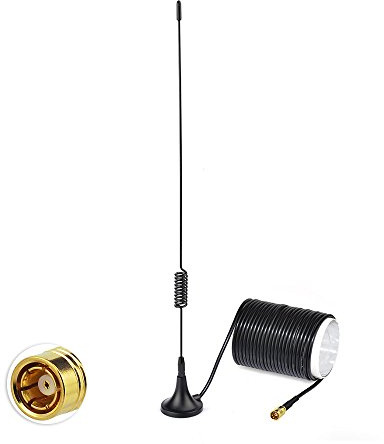 Bingfu DAB Car Aerial Antenna SMB Magnetic Mount with 5m Extension Cable | DAB Car Aerial Antenna SMB Plug Adapter Magnetic Mount with 5M Extension Cable for Tuner Pioneer Clarion Alpine Pure