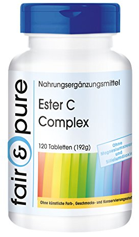Fair & Pure® - Ester C Complex - 120 Tabletten - mit Bioflavonoiden - gepuffertes Vitamin C - vegan