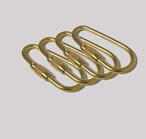 EPRHAY Messing Karabiner Schnalle Pack Heavy Duty Schlüsselanhänger-Clip Schraube Lock Ring Key Chain Clip Haken Schraube Torschnalle DIY Schlüsselringe zum Aufhängen Basteln Schlüssel (6 Stück)