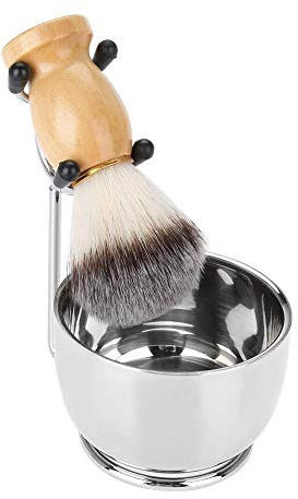 Juego de soporte 3 en 1 para brocha de afeitar, set de afeitado con brocha de afeitar, jabonera, soporte para herramienta de afeitar, cepillo de nailo