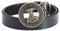 JIARY Herren Gürtel Thor-Hammer-Schnalle, Western Cowboy, Ledergürtel mit Wikinger-Thorshammer-Muster, Runder Legierungsschnalle, Vintage-Gürtel, Black, 100CM/39.4''