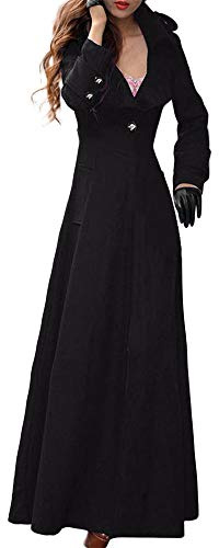 Trenchcoat de mujer L9WEI, abrigo largo y ajustado, chaqueta cortavientos, impermeable, para mujer, chaqueta impermeable de invierno, de un solo color, con solapa, abrigo de mujer, chaqueta para