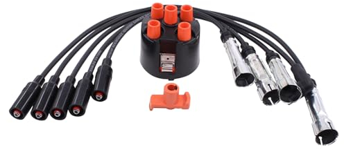 Zündkabel Verteilerkappe Verteilerfinger Zündleitungssatz Zündspule Zündkabelsatz Zündverteilerläufer Zündungskabel Zündverteiler für 80 B4 B3 B2 Golf 3 2 Je-tta Pa-ssat B4 B3 Ven-to Cordoba 6K Toledo