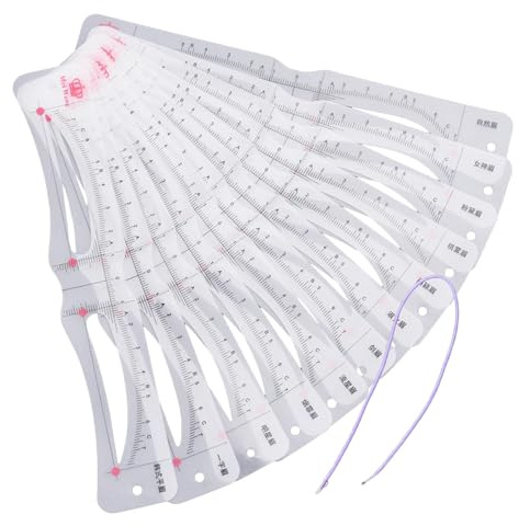 Genérico - Kit de plantillas para cejas - 12 piezas - Multicolor - Definición - Kit de cejas