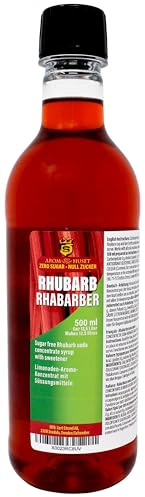 Aromhuset 500ml Rhubarb Soda Concentrate 500 ml - Make 12.5 Litres - Sugar Free - Make Fizzy Drink by Adding Flavouring to Carbonated Sparkling Water