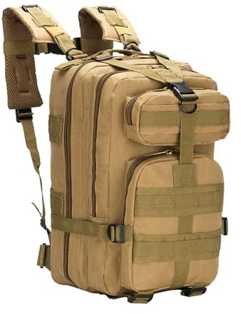 Taeku Zaino Tattico, 28L Uomini Militare Molle Rucksack Daypack Durevole per Esterni, Escursioni e Viaggi (Marrone)