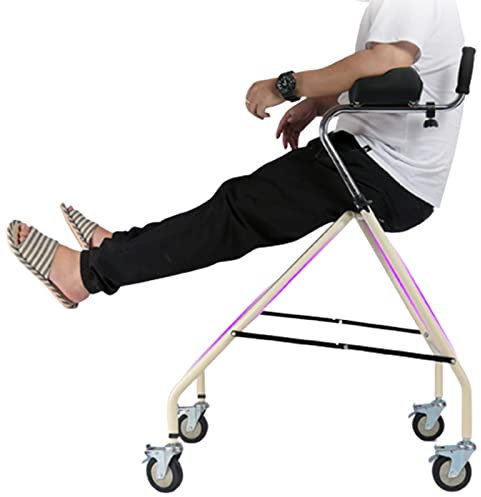 HSWOYEA Déambulateur Tout-Terrain Haut avec accoudoirs pour Personnes âgées - Déambulateur Pliable léger avec 4 Roues, 10 réglages de Dossier, supporte jusqu'à 220 LB - Aide à la mobilité Pliable