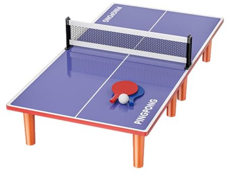 Veeteah Mini-Tischtennistisch-Set, tragbarer Tischtennistisch | Mini-Tischtennis-Kindertischtennisplatte mit 2 Schlägern und 1 Ball - Wetterfeste, stabile Tischtennisplatten für Kinder, Erwachsene,