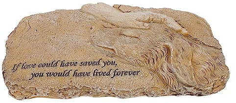 FUTUREORYY 1pièce Pierre Tombale pour Animaux De Compagnie Statue Commémorative De Jardin pour Chiens Et Chats avec Support Photo Décoration Extérieure Souvenir Un Animal Aimé