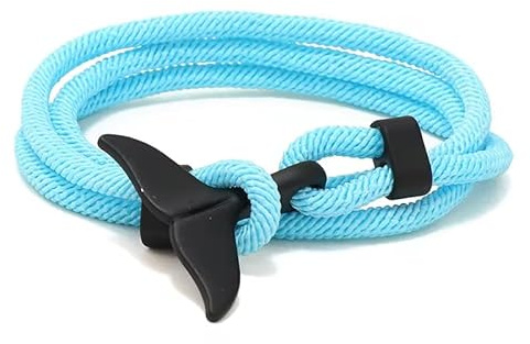 aninu Braccialetto Balena con Orca GPS Live Tracking con App, braccialetto da surfista con pinna di balena come ciondolo, bracciale in tessuto avvolgente, regali perfetti per donne e uomini