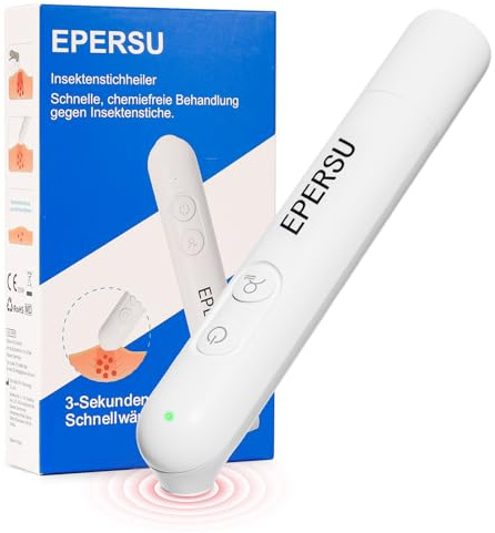 Mosquito Bite Heat Pen, EPERSU Insect Bite Healer Electronic Bite Healer Pen Against Mosquito Bites, Mosquito Bite Healer Stick Heat Treatment, Itching & Swelling Relief, White
