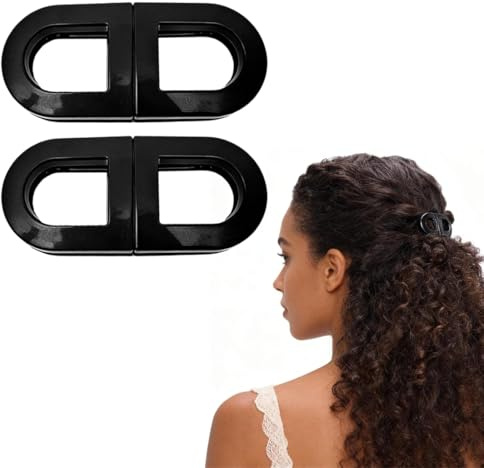 YAYNO 2 piezas pinzas para el cabello para mujeres Smart Magnetic Hair Clip Cierre magnético con lazo Clip magnético para el pelo Juego de pinzas para el pelo