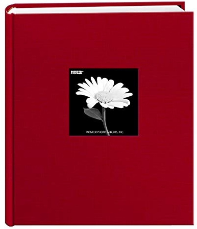 Album Photo avec Couverture en Tissu 200 Pochettes pour Photos de 12 x 17 cm, Rouge Pomme