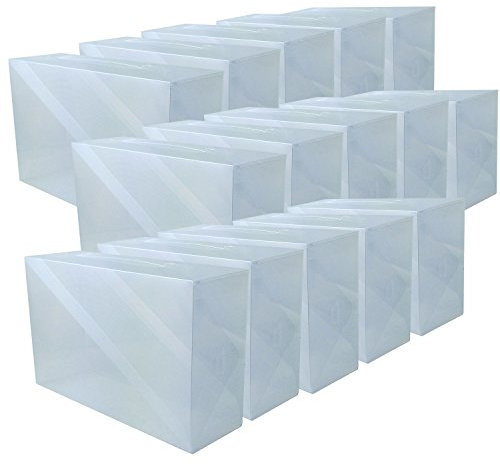 DynaSun 16163 15X PP368TC Scatola Porta Scarpe, Uomo/Donna, Salvaspazio, Trasparente, 15 Posti