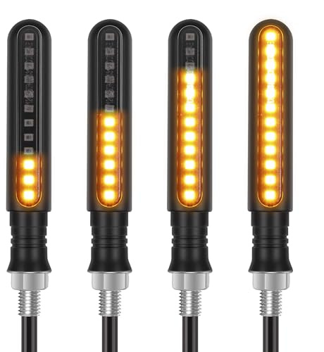 Kinstecks 4PCS Motorcycle Indicators Flowing Turn Signal Lights Motorbike Turning Indicators 12V for Motorcycle Motorbike Scooter Quad Cruiser Off Road