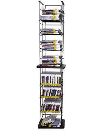 FixtureDisplays CD Tower Media Rack DVD Organizer Video Game Blu Ray Storage Holds 176 Single CDs 18469