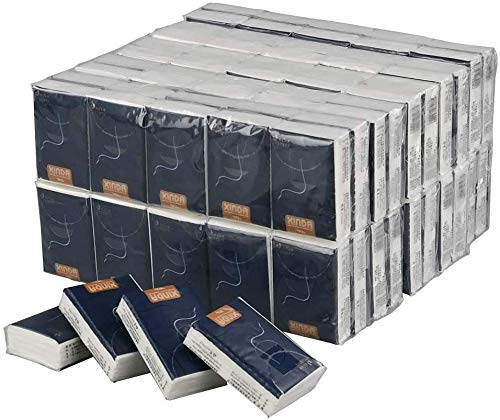 Ikando 4-Lagige Mini Kosmetiktücher Taschentücher Papier Papiertücher, 6 Blatt pro Packung, 150 Packung