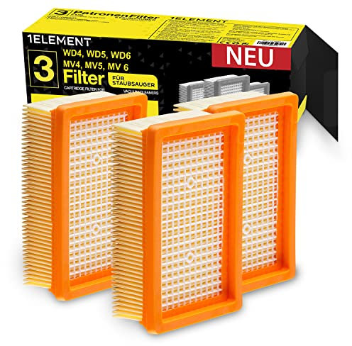 3 Filter für Kärcher Staubsauger [WD4, WD5, WD6 / MV4, MV5, MV6] – 3 Flachfaltenfilter gegen Feinstaub & Gerüche – ersetzt 2.863-005.0 & KFI 4410 – für Allergiker [WD 4 5 6 MV]