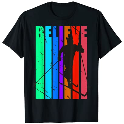 Retro Herren Langlaufski Winter Eissport Schnee niedlich T-Shirt