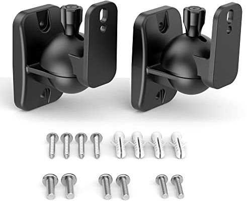 HomeMount Supporto Altoparlanti da Parete, Regolabile ±20°/±70°, Metallo Robusto, Universale, Salvaspazio, Facile Montaggio, Portata 8 Libbre