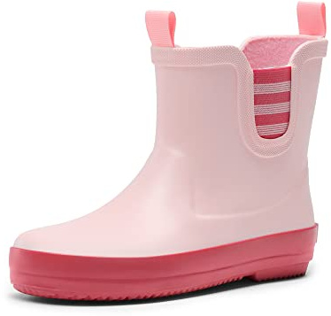 DREAM PAIRS KIDS Waterproof Short Wellies | Waterproof Puddle Jump, Easy Pull Tabs Small Hands, Grippy Outsole Slippery Surfaces