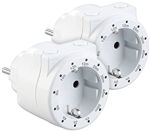 revolt Zeitschaltuhr: 2er-Set Steckdosen mit Countdown-Timer, Status-LED, 3.500 Watt (Zeitschaltuhr Timer-Steckdosen, Countdown Timer, Steckdose Schalter)