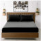 Super Dreamer Sábana Bajera Ajustable para Cama Individual, Color Negro, sábanas de Microfibra teñidas Lisas (11795933)
