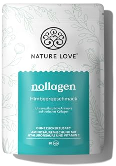 NATURE LOVE® Veganes Kollagen - 500g Pulver - Kollagen vegan - Himbeergeschmack - rein pflanzliche Alternative zu Collagen Pulver - laborgeprüft, in Deutschland produziert