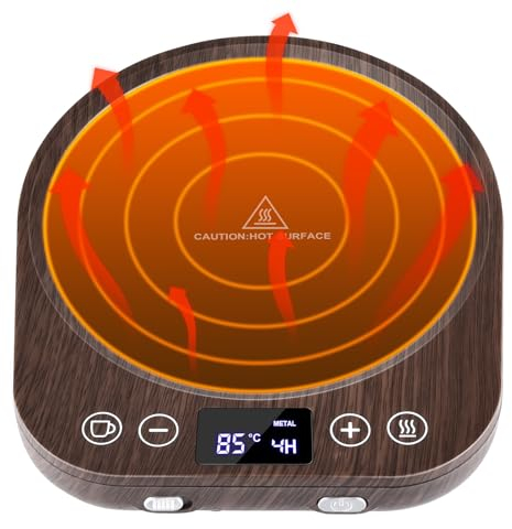 Riscalda Tazze da Caffè Aggiornato con 9 Impostazioni di Temperatura -Scaldabevande Elettrico con Funzione di Accensione/Spegnimento Automatico basata sulla Gravitazione.Perfetto per Caffè,Tè e Latte