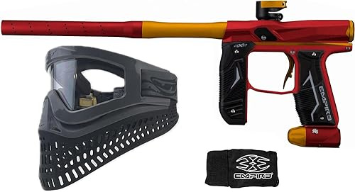 Empire Axe 2.0 Competition Paintball Gun Marker w/JT Proflex-X Paintball Mask Package (Dust Red/Dust Orange)