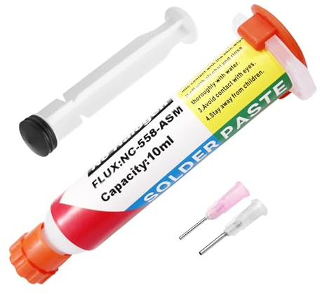 Bleifreies Kolophonium Lötpaste, Flussmittel Löten, No Clean Lötzinn mit Flussmittel, Elektronik Flussmittel Pasten für BGA/IC/CPU/PCB/SMD Lötzinn (10mL)