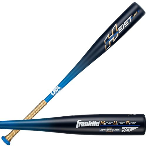 Franklin Sport S Kinder Teeballschläger – Heist Youth Baseball + Softballschläger – 6,4 cm großer Schaft Kinder Metall Tballschläger – Jugend Aluminium Schläger – USA Baseball zugelassen – 68,6 cm /