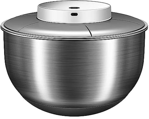 WHIPIN Automatische elektrische Salatschleuder, 4,8 l, USB wiederaufladbar, Salatschleuder aus Edelstahl, Salatrotator, Salatwaschmaschine und Schleudertrockner for Salat, Salat, Obst und Gemüse
