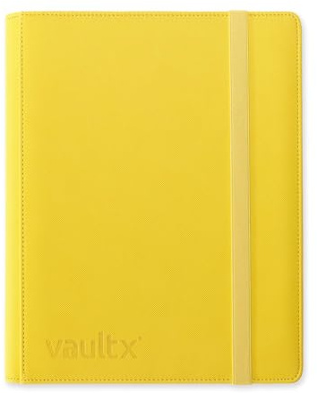 Vault X Álbum Exo-Tec con Correa, para 360 Cartas Coleccionables, 9 Bolsillos, 20 Páginas de Carga Lateral (Amarillo)