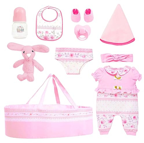 Pavsicgn per Bambole Reborn | Set di Abbigliamento Bambola con Culla | Porta Bambole Morbido Reale Lettino per Giorno dei Bambini | Casa Asilo Gioco Pasqua Ringraziamento