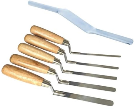 Set di 5 cazzuole in acciaio inox e strumenti di giunzione per puntatura, muratura, muratura, stuccatura e muratura in pietra, strumenti di riparazione fai da te per mattoni