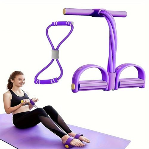 2PCS Bande Di Resistenza Fitness | Fascia Con 6 Tubi Per Allenamento A Pedali,Attrezzatura Per Allenamento Flessibilità Con Maniglie Ideale Per Viaggi Casa Palestra Stretching Braccia Gambe