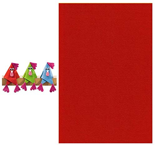 Filzplatte Bastelfilz rot 30 x 45 cm x 2,0 mm