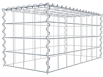 GABIONA Cesta de piedra de gavión rectangular, malla de 10 x 10 cm, profundidad de 40 cm, cesta de cultivo tipo 3, cierre de espiral, galvanizado (80 x 40 x 40 cm)