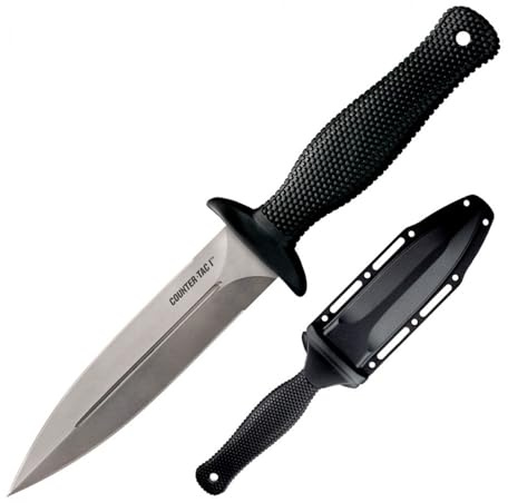 Cold Steel Japanische AUS8A mit Stonewash Finish Speerspitze Feste Klinge Cold stel Counter tac 10bctl, Mehrfarbig, Einheitsgröße