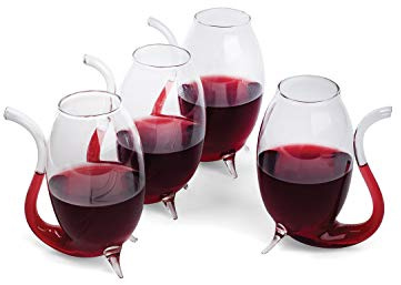 Fox Run Hand Blown Glass Port Sippers, Set of 4, 2.75 Ounces, Clear