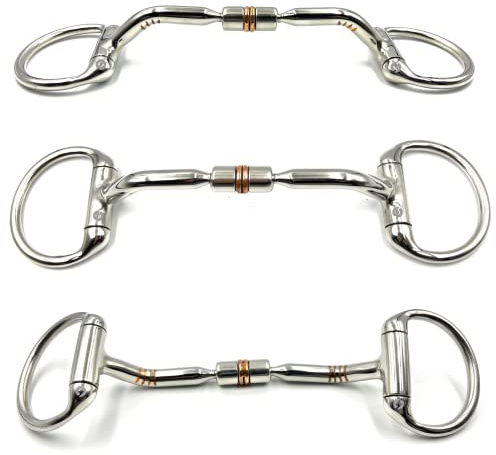 Pony Eggbutt Snaffle Horse Bit with Copper Roller and Inlay (4.5)